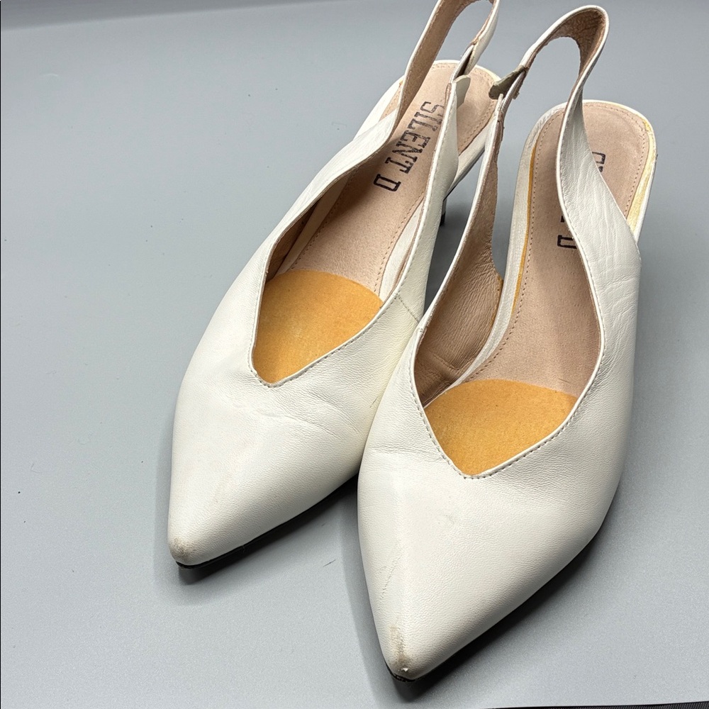 SILENT D CLERA Women's White Slingback Shoes size 37 EU